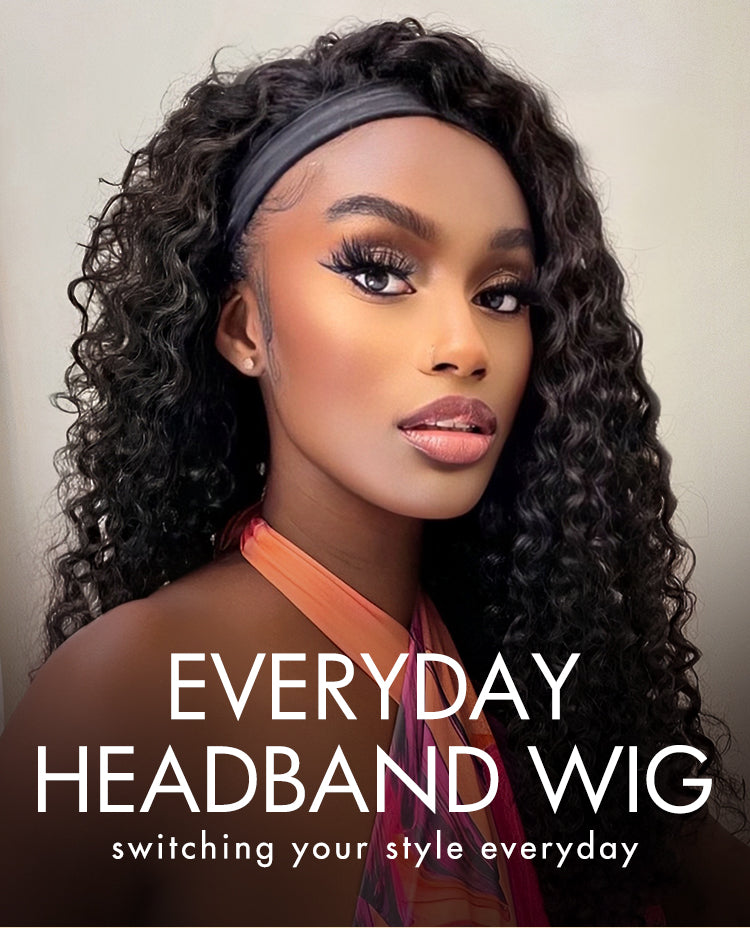 Throw On & Go | Affordable Headband Bob Wig 100% Human Hair (Get 2 Free Trendy Headbands)-01