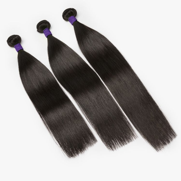 Upgraded Brazilian Hair | Luvme Virgin Straight Hair 3 Bundles with 5x5 HD Lace Closure
