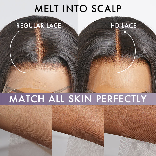 Ultra Natural Glueless Minimalist HD Lace C Part Bob Wig 100% Human Hair | Classic & Chic-07