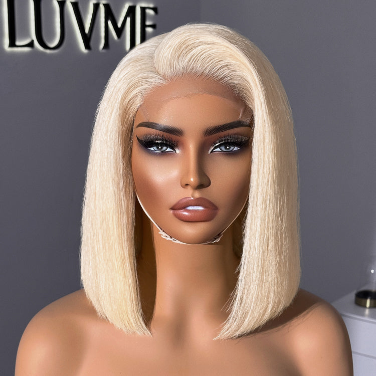 Blonde 613 Glueless 5x5 Closure HD Lace Bob Wig 100% Virgin Human Hair