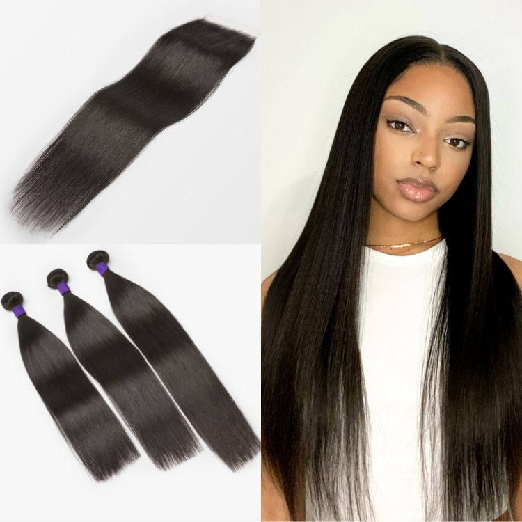 Upgraded Brazilian Hair | 3 Bundles with 5x5 HD Lace Closure Virgin Hair (Straight / Body Wave)-10
