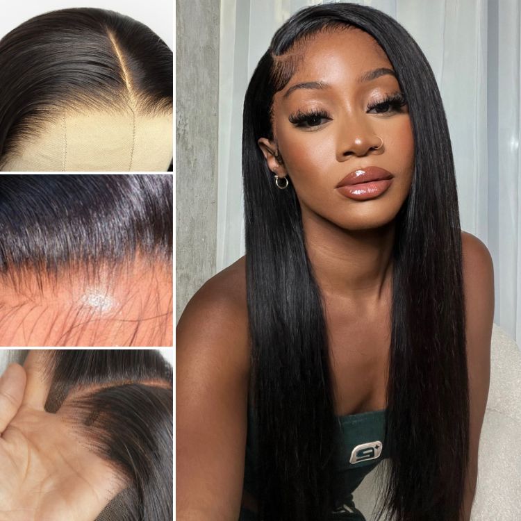 PreMax Wigs | HD Lace Super Natural Hairline Silky Straight Glueless 13x4 Frontal Lace Wig Human Hair Pre-Cut Lace-18