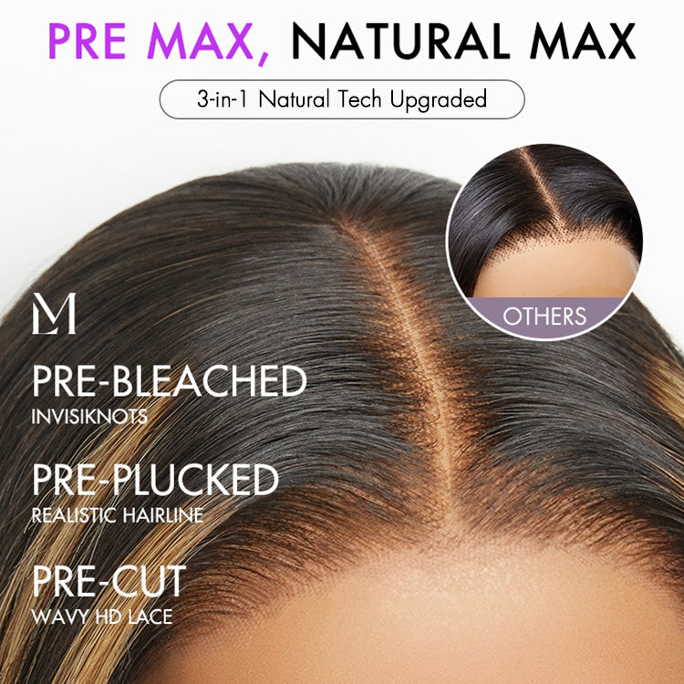 PreMax Wigs | Ombre Blonde Highlight Silky Straight Glueless Ear-to-ear Lace Bob Wig 100% Human Hair