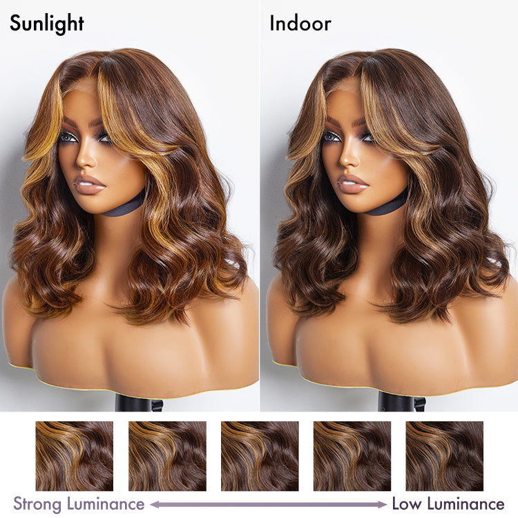 Face-Framing Brown Highlights Loose Wave Glueless 5x5 Closure HD Lace Wig - US Only-10
