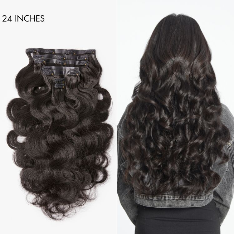 2 Packs Straight / Body Wave / Kinky Curly / Yaki Straight / Kinky Straight Clip in Hair Extensions with Free Gift-17