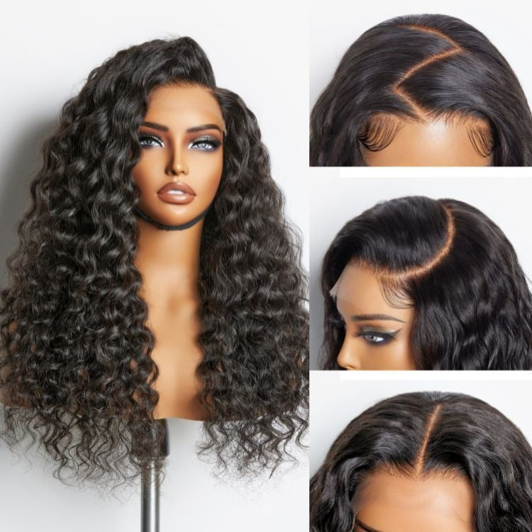 Luvme Hair PartingMax Glueless Wig Ombre Copper Brown / Natural Black Water Wave 7x6 Closure HD Lace Wig