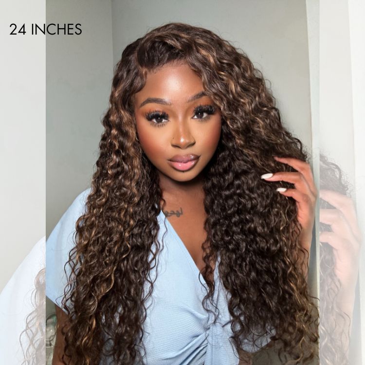 Real Max™ - Chestnut Brown Highlights Funmi 7x6 Closure HD Lace Long Curly Wig Breathable Cap-03