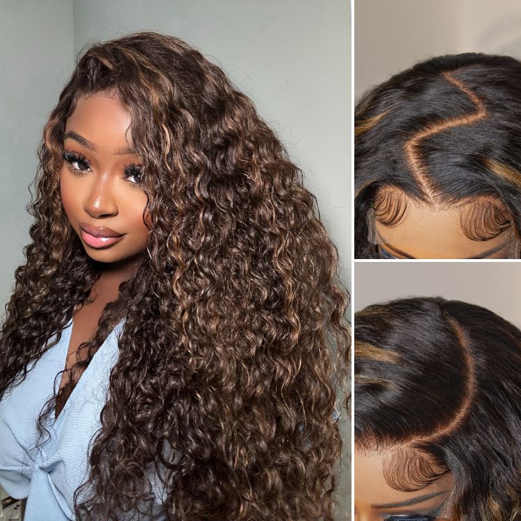 Real Max™ - Chestnut Brown Highlights Funmi 7x6 Closure HD Lace Long Curly Wig Breathable Cap-01