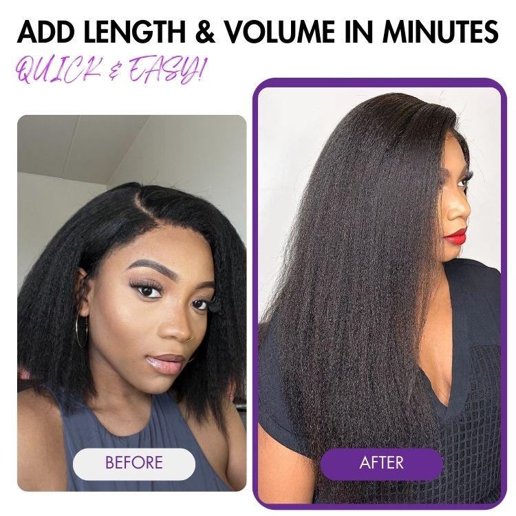 Full Hair Kinky Straight Seamless Clip in Human Hair Extensions Hair Pieces 135g 9pcs / 7pcs with Free Gift - Limited Offer-05