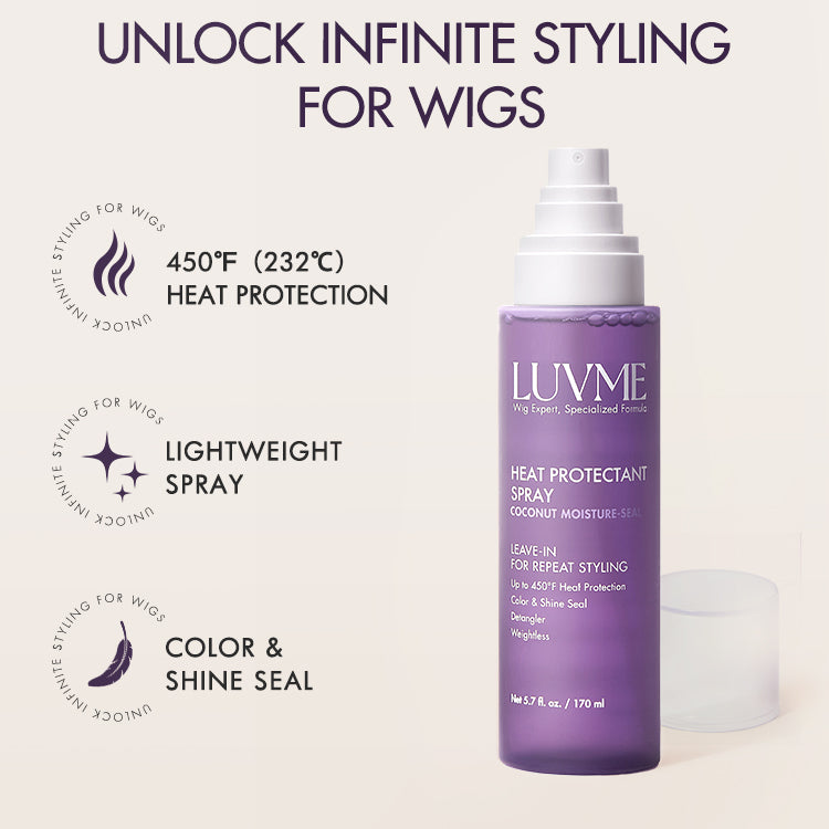 US Only | Heat Protectant Spray, Leave-in Conditioner, up to 450℉ Heat Protection, Color & Shine Seal | LUVME HAIR™-02