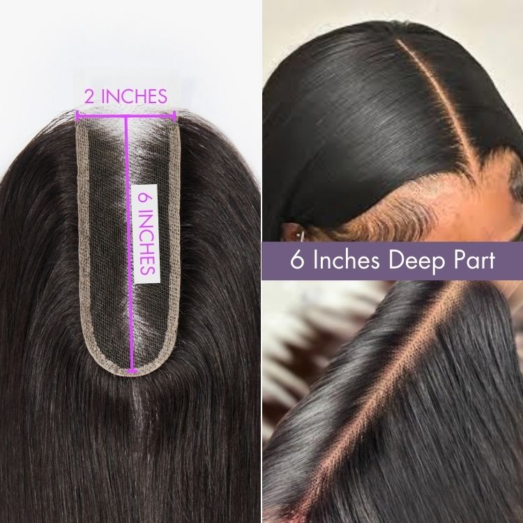 Upgraded Brazilian Hair | Luvme Virgin Deep Part 2x6 HD Lace Straight Closure with 3 Bundles