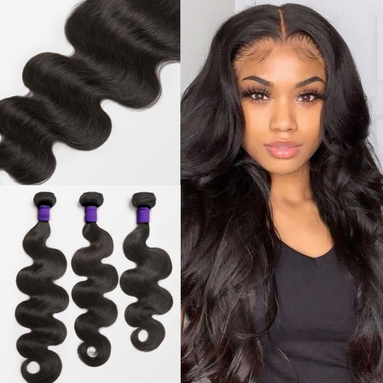 Upgraded Brazilian Hair | Luvme Virgin Deep Part 2x6 HD Lace Body Wave Closure with 3 Bundles