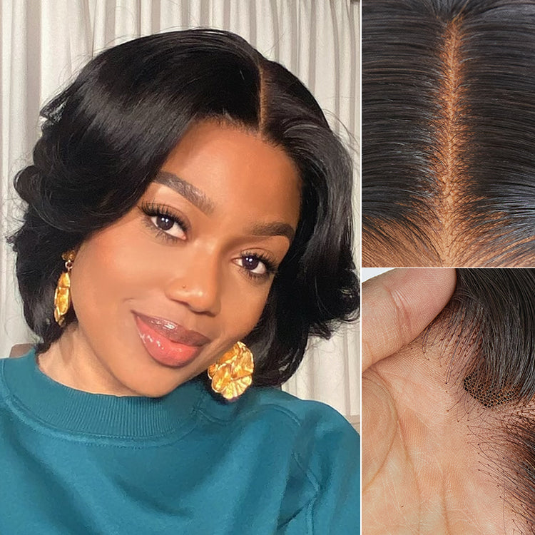 razy Wednesday | 1 SEC INSTALL WIG | Elegant Boss Vibe Short Pixie Cut Natural Black / Ombre Brown Glueless Minimalist HD Lace Wig Pre Cut Lace-02
