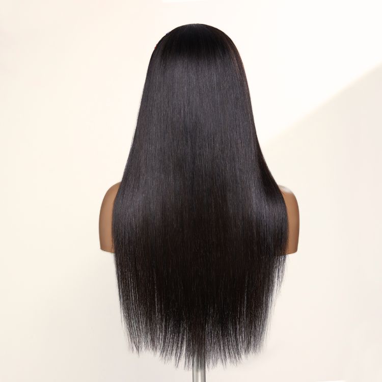 PreMax Wigs | 200% Density Natural Black Left Side Braids Straight 13x4 Frontal HD Lace Long Wig  - US Only-09
