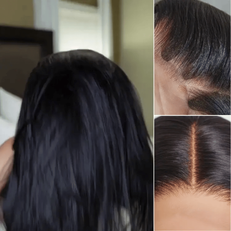 Luvme 13x4 Frontal Wig with natural hairline, Yaki straight human hair, glueless HD lace, long style, US only