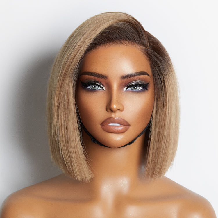 Put On & Go Blunt Cut Straight Bob Minimalist HD Lace Glueless C Part Wig  - US Only-33