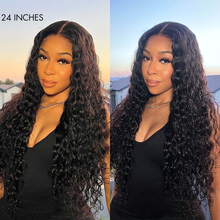 Luvme 5x5 closure wig with wet and wavy texture, HD lace, breathable cap, 180% density, glueless design for natural look.