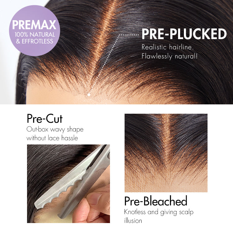 PreMax Wigs | 180% Density Bone Straight  Glueless 5x5 Closure HD Lace Lace Wig Pre-cut & Plucked & Bleached-06