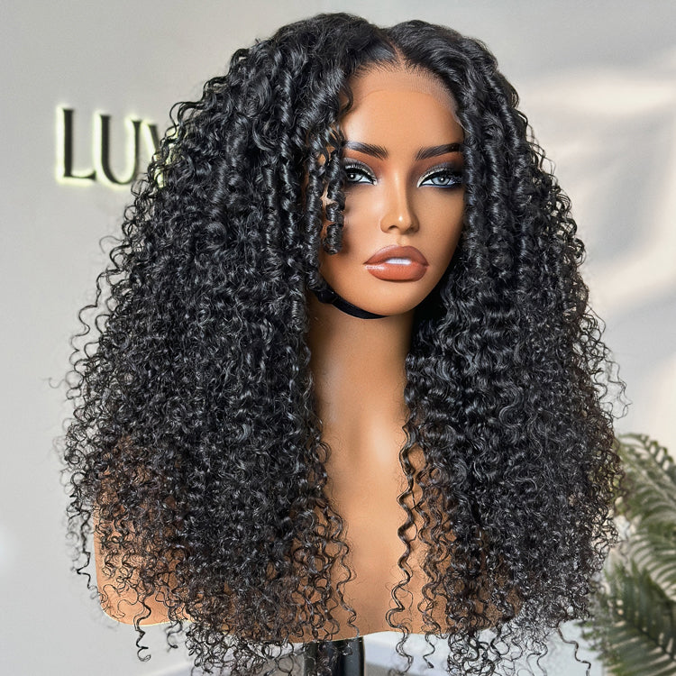 Luvme Hair Go Natural Ease Kinky Curly 5x5 Closure Lace Wig with long curly hair, ready-to-wear, glueless design