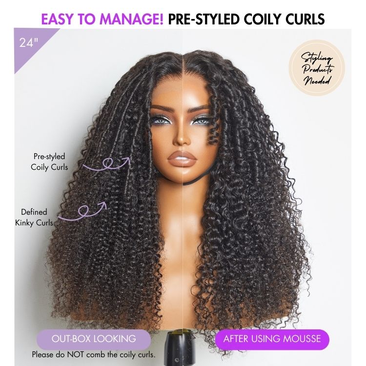 Luvme Hair Go Natural Ease kinky curly 5x5 closure lace wig with long curly hair, ready-to-wear, US only
