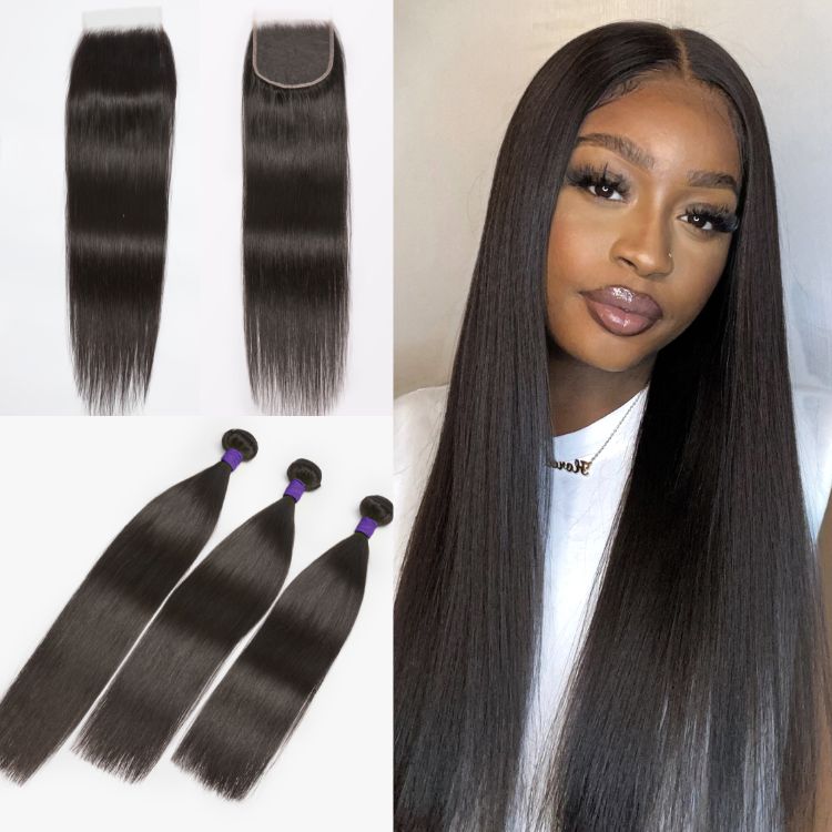 Upgraded Brazilian Hair | 3 Bundles with 5x5 HD Lace Closure Virgin Hair (Straight / Body Wave)-01