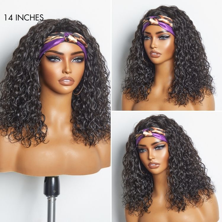 Luvme wet and wavy headband wig with water wave style, long length, glueless design, easy to wear, natural hair appearance