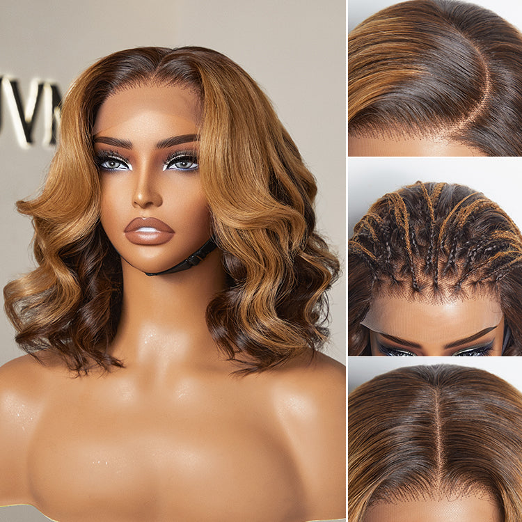 Elegant Peekaboo Ombre Blonde Loose Wave Glueless 5x5 Closure Lace Wig - US Only-06