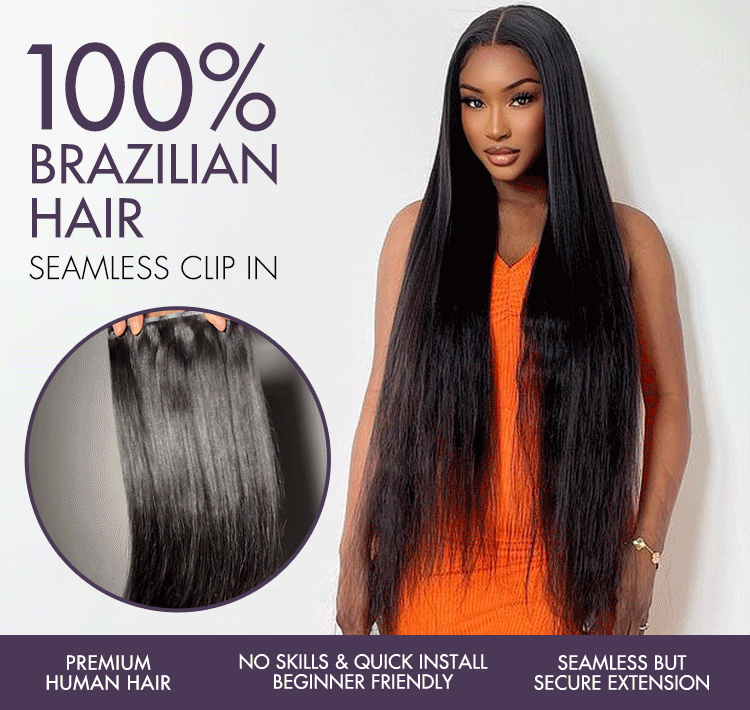 Exclusive Sale | Straight / Body Wave / Kinky Curly / Yaki Straight / Kinky Straight Clip in Hair Extensions Real Human Hair Pieces 135g 9pcs / 7pcs with Free Gift-13