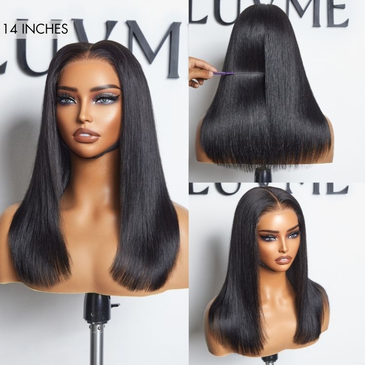 PreMax Wigs | Jet Black Middle Part Silky Straight Glueless 5x5 Closure Lace Wig Pre-Cut Lace-15