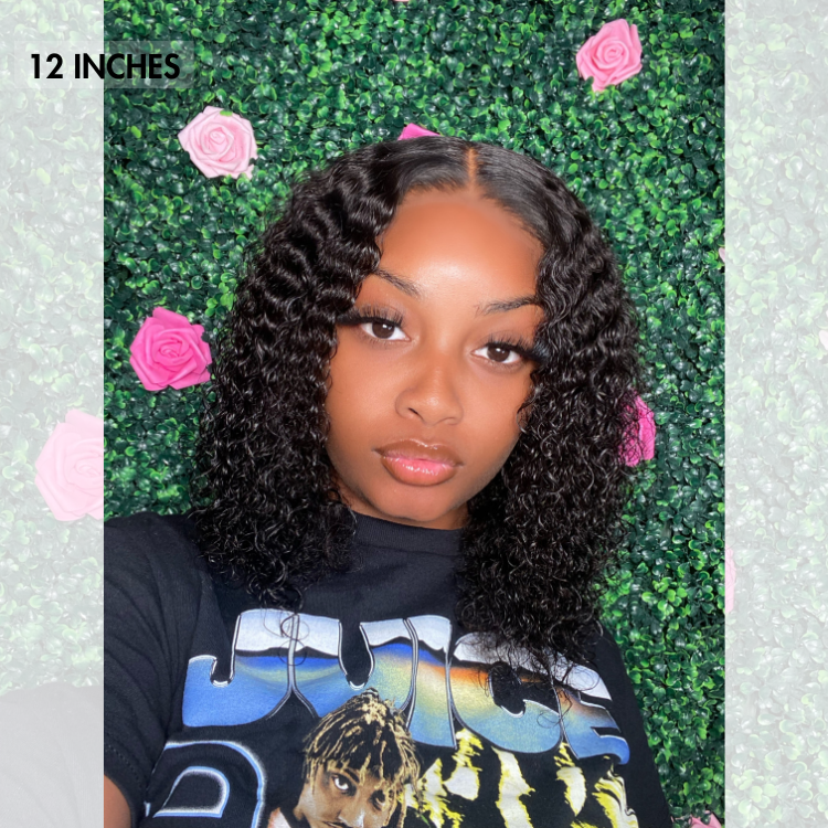 Glueless Short Deep Wave Bob 4x4 Closure Lace Wig 100% Human Hair - US Only-03