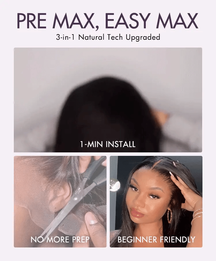 Special Offer | PreMax Wigs | Super Natural Hairline Silky Straight Glueless 13x4 Frontal Lace Wig Human Hair Pre-Cut Lace-17
