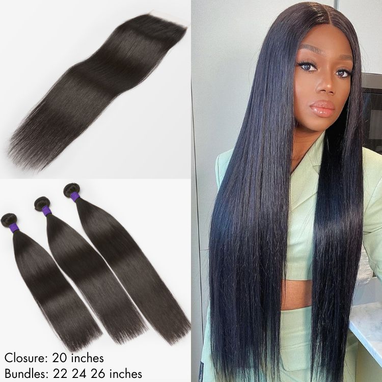 Upgraded Brazilian Hair | 3 Bundles with 5x5 HD Lace Closure Virgin Hair (Straight / Body Wave)-03