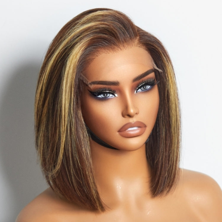 Luvme Hair PartingMax Glueless Wig Honey Blonde Highlight Silky Blunt Cut 7x6 Closure HD Lace Bob Wig-12