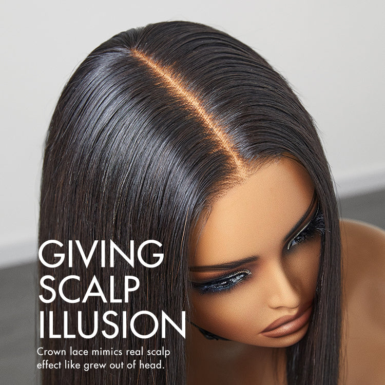 Luvme Hair PreMax silky blunt cut 5x5 closure lace shoulder length bob wig, glueless, pre-plucked and bleached for natural style.