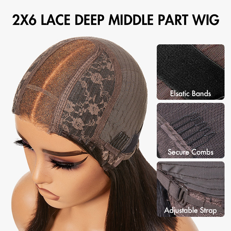 PreMax Wigs | Silky Blunt Cut Glueless 2x6 / 5x5 Closure Lace Shoulder Length Bob Wig Pre Plucked & Bleached-15