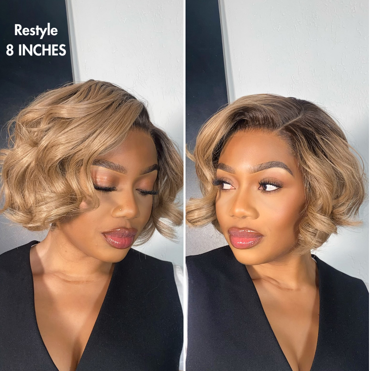 Ash Blonde Ombre Blunt Cut Bob Glueless Minimalist HD Lace Short Bob Wig Ready to Go Pre-Cut Lace-15