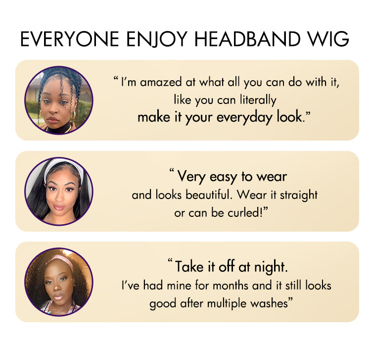 Special Deal | Throw On & Go Natural Black / Blonde Highlight Deep Wave No Lace Glueless Long Headband Wig (Get Free Trendy Headbands)-18