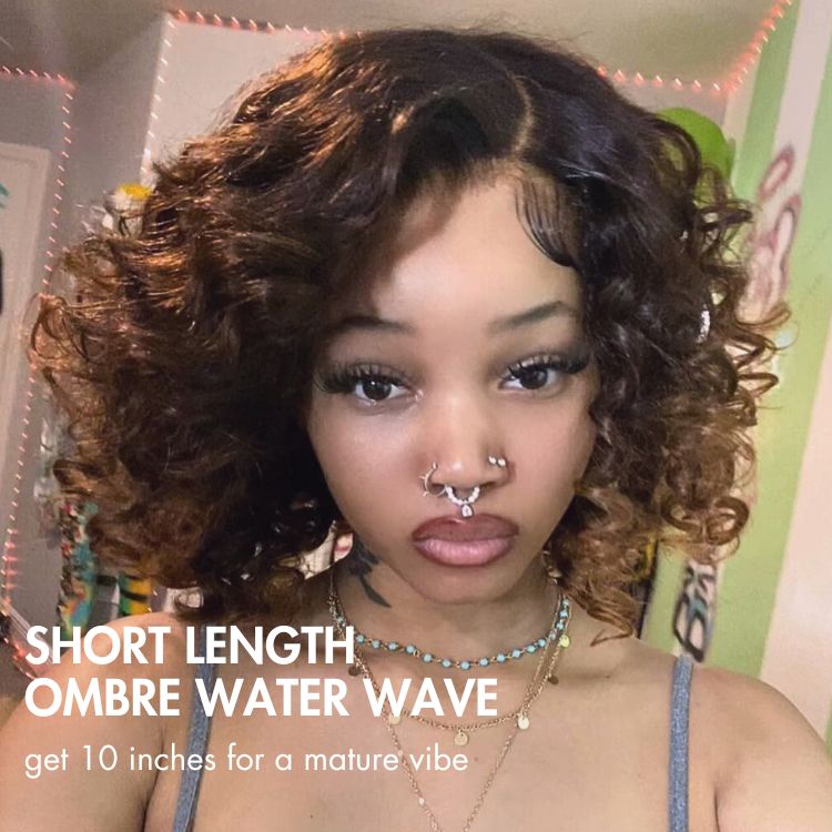 Luvme Hair PartingMax Glueless Wig Ombre Copper Brown Water Wave 7x6 Closure HD Lace Wig  - US Only-13