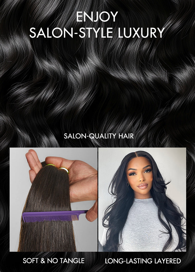 Trendy Layered Cut Loose Body Wave 5x5 Closure HD Lace Glueless Mid Part Long Wig 100% Human Hair-04