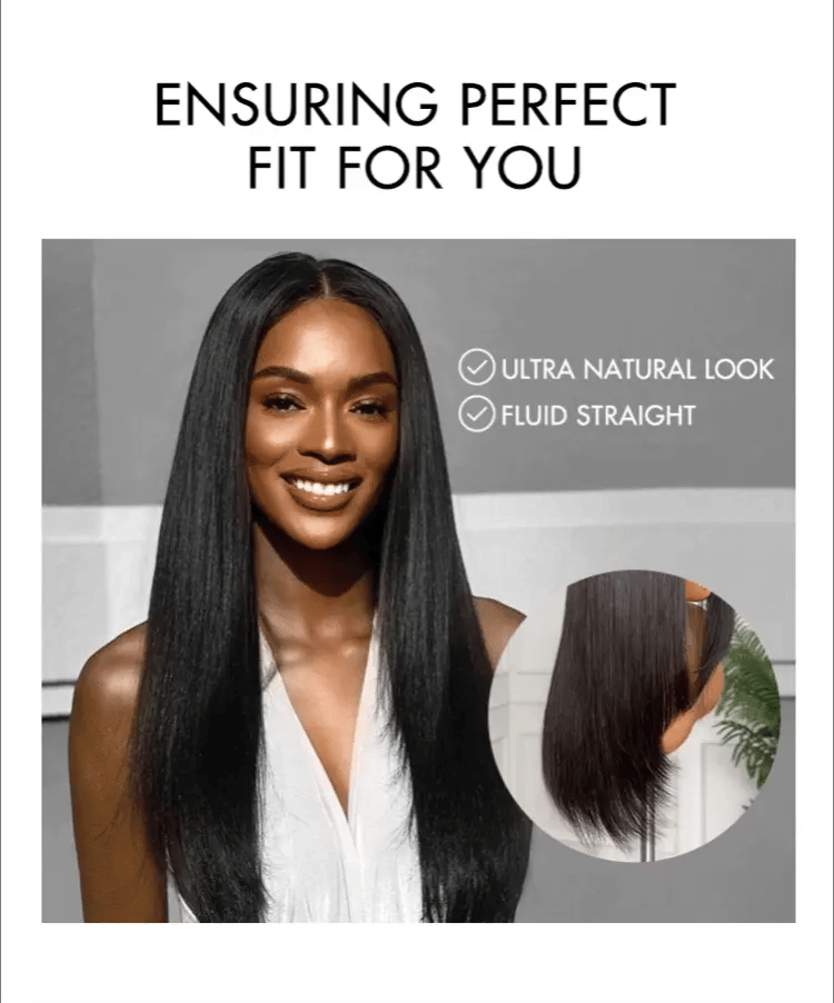 Limited Design | Layered Bangs Silky Straight Glueless 5x5 Closure HD Lace Wig-12