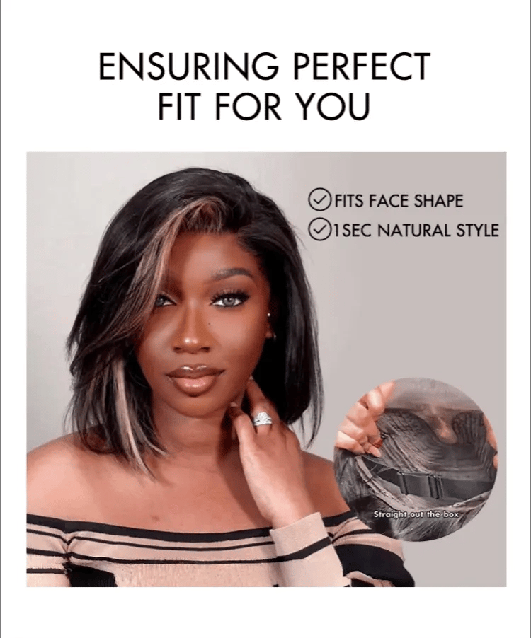 Graceful Natural Black Body Wave with Bangs 5x5 Closure Lace Glueless C Part Long Wig 100% Human Hair-14