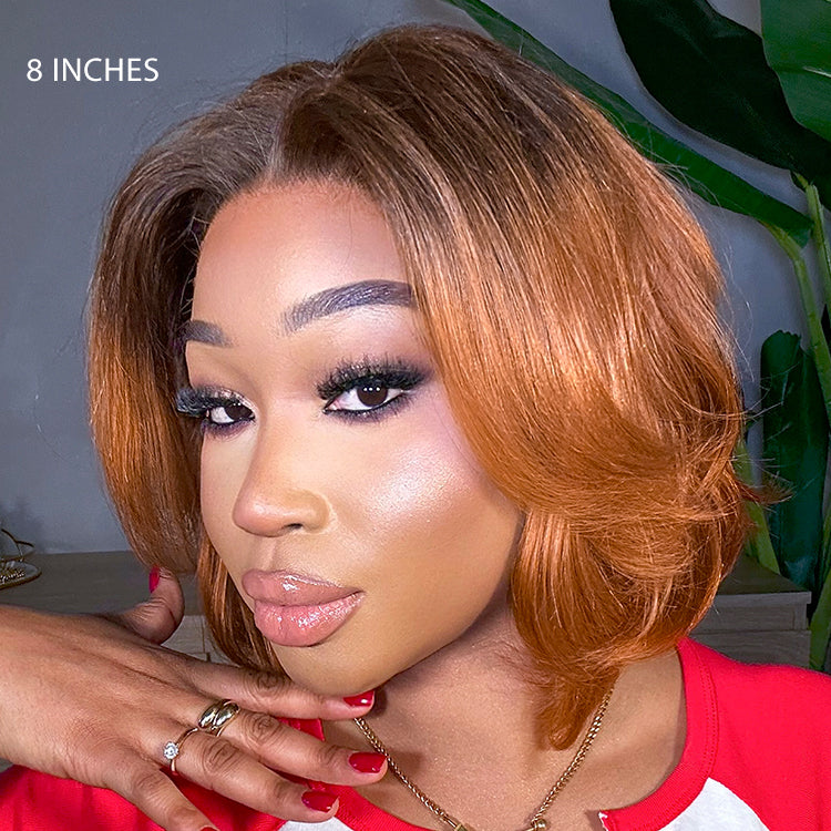 1 SEC INSTALL WIG | Elegant Boss Vibe Short Pixie Cut Ombre Ginger Glueless Minimalist HD Lace Wig Ready to Go-04