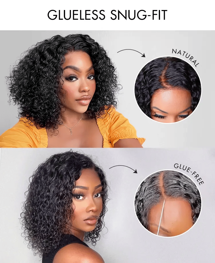 VIP DAY ONLY | 12 Inches Wet and Wavy | Water Wave 4x4 Closure Lace Glueless Side Part Short Wig 100% Human Hair-08