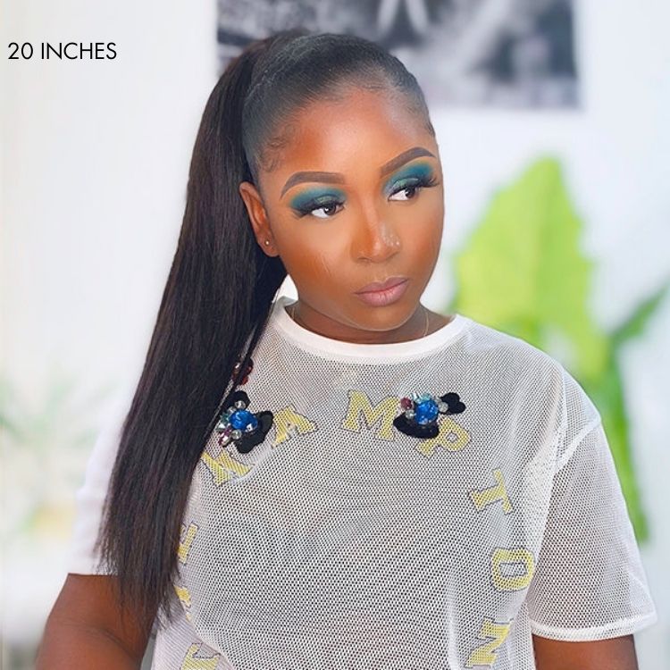 Straight Virgin Human Hair Sleek Ponytail Extension Easy to Wear | Upgraded 2.0-03
