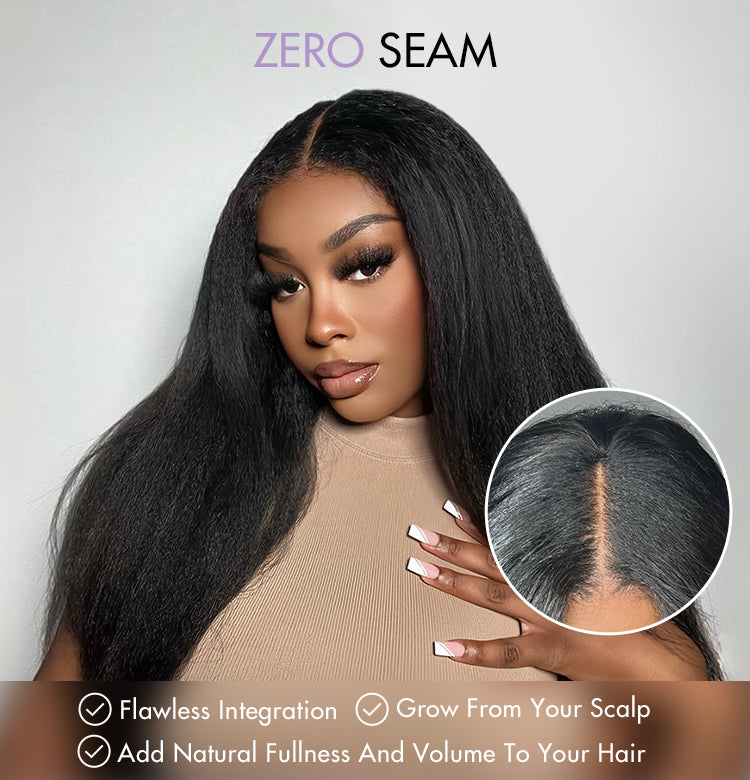 Kinky Straight U Part Quick & Easy Affordable 100% Human Hair Wig-02