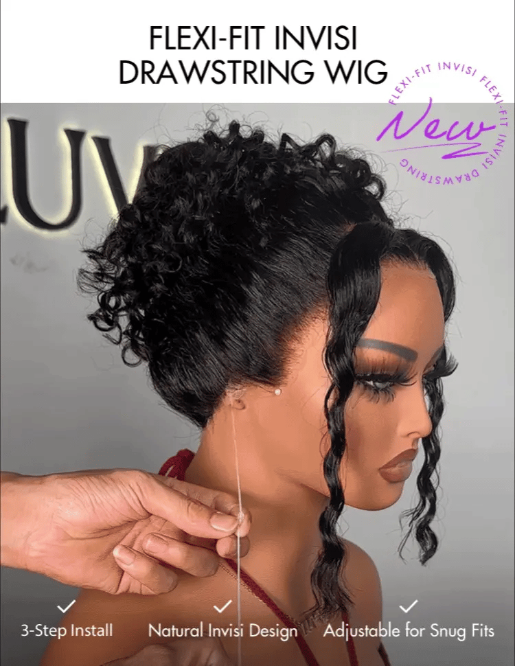 Special Deal | PreMax Wigs | Water Wave Flexi-Fit Invisi Drawstring Cap 360 Lace Long Curly Wig Pre-Cut Lace-12