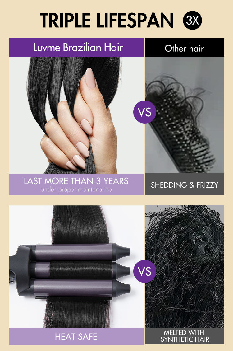 Upgraded Brazilian Hair | 3 Bundles with 5x5 HD Lace Closure Virgin Straight Hair-13