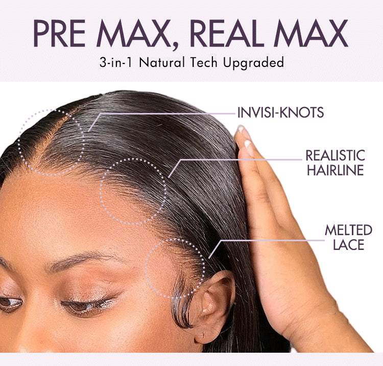 PreMax Wigs | Natural Looking Brown Highlight Silky Blunt Cut Bob Glueless 13x4 Frontal Pre-Cut Lace Wig-13