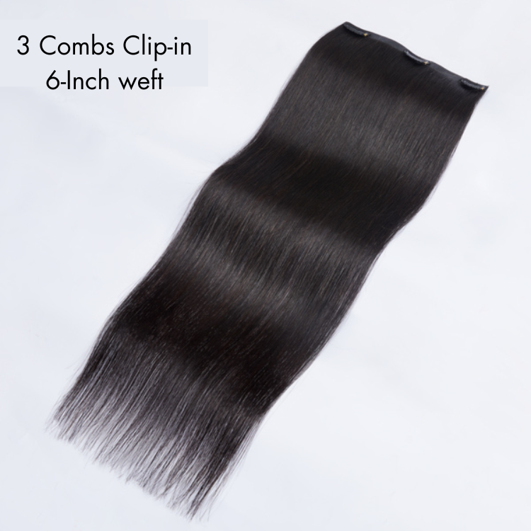 1pc Super Natural Straight Clip in Human Hair Extensions | Not Sold in Sets-05