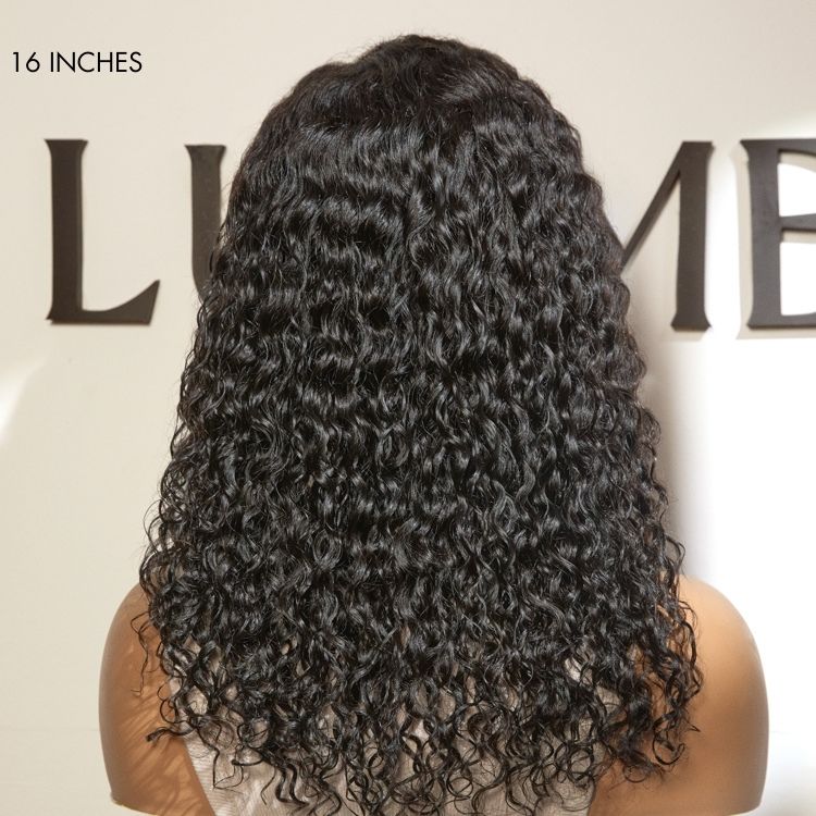 Throw On & Go Glueless Deep Wave No Lace Human Hair Headband Wig-10